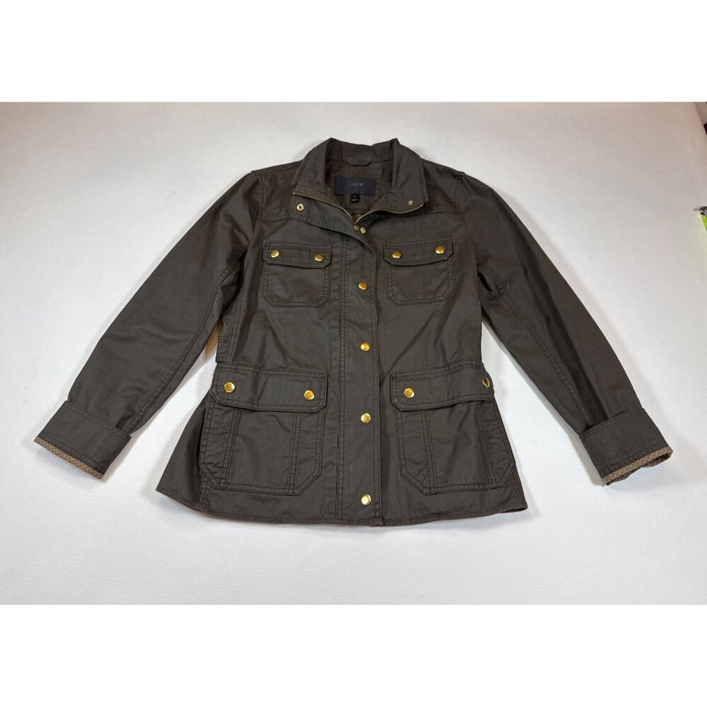 J.Crew The Downtown Field Jacket in olive green Zip Closure small (F328) - Picture 2 of 10